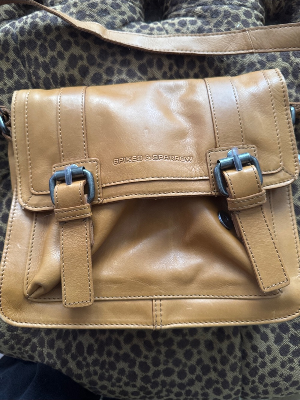 Spikes & Sparrow Tan Leather Crossbody Bag New with Tags